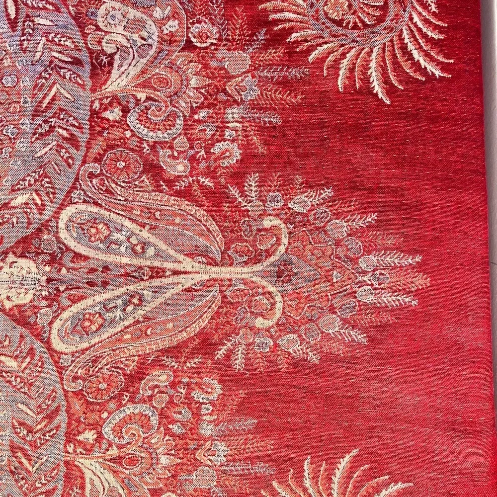 Vibrant Exquisite Red and Gold Paisley Wrap